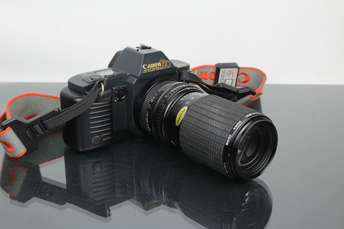 Canon T70 + obiektyw Sigma 80-200mm f/4.5-5.6 FD