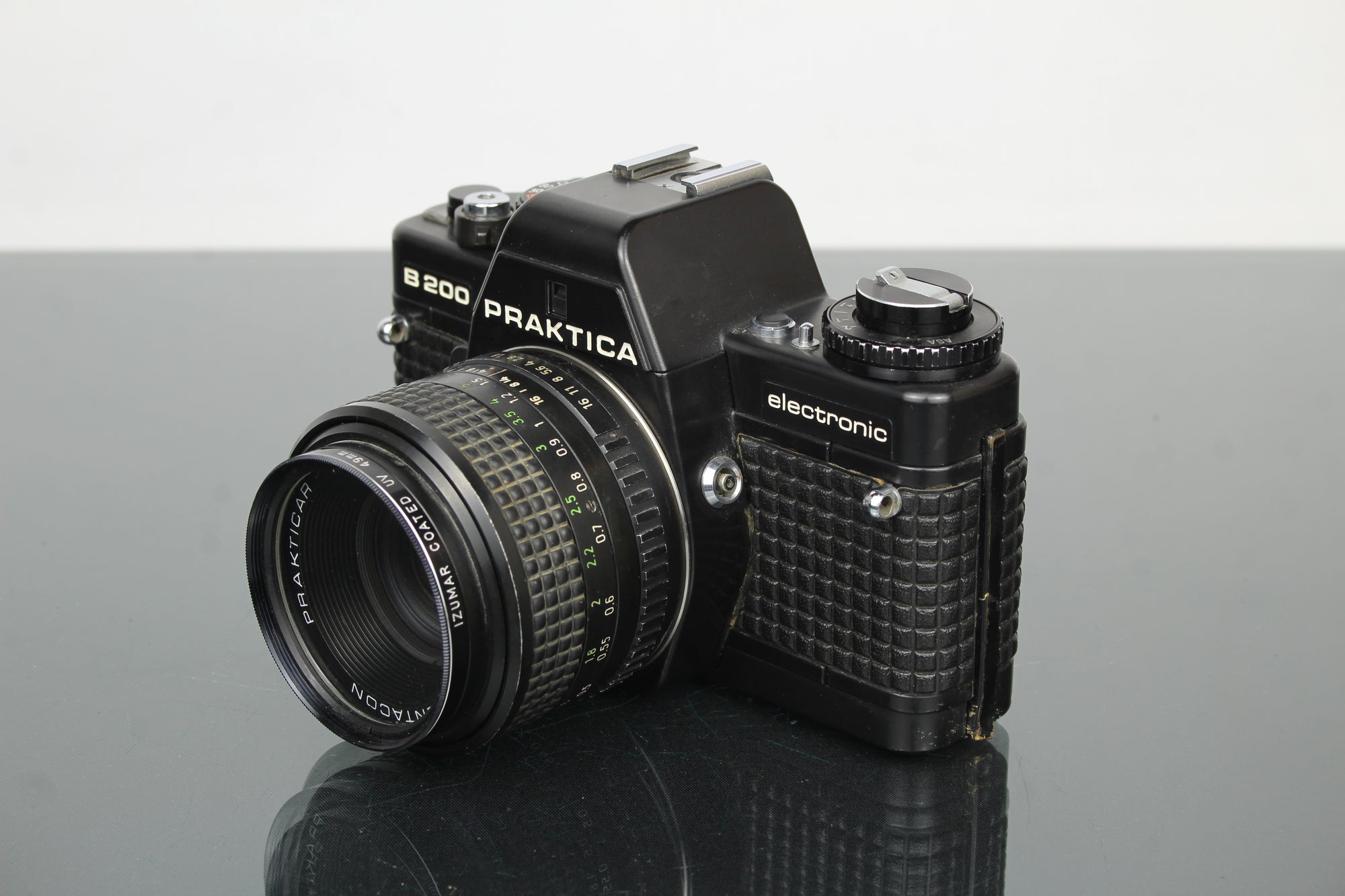 <tc>Praktica</tc> B200 elektroniczny +  <tc>Praktica</tc>obiektyw 50mm 1.8