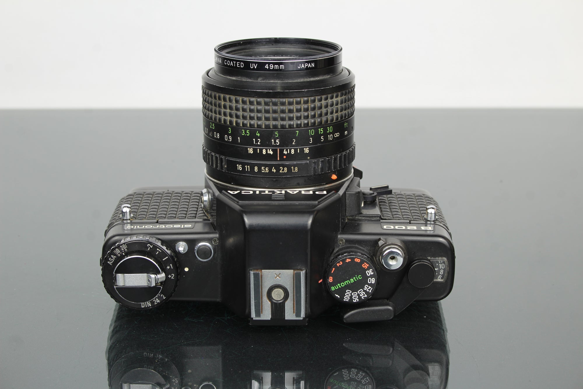 <tc>Praktica</tc> B200 elektroniczny +  <tc>Praktica</tc>obiektyw 50mm 1.8